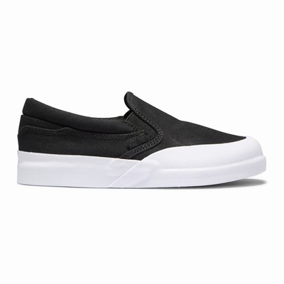 DC Infinite Slip Ons Kid's Black/White Skate Shoes Australia Online LFU-206